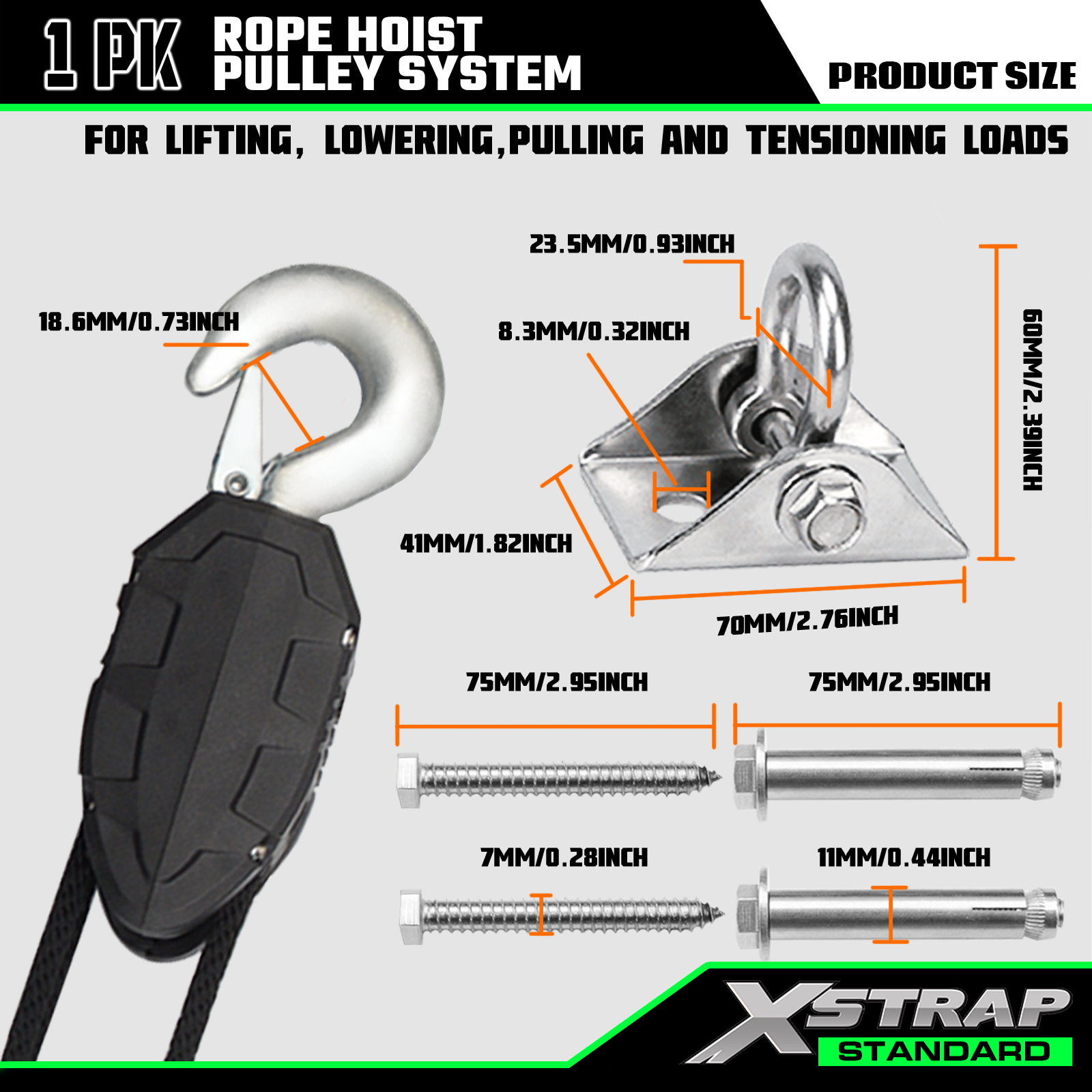 Xstrap AHLT0005 50-футовая канатная подъемная система, 1000 фунтов