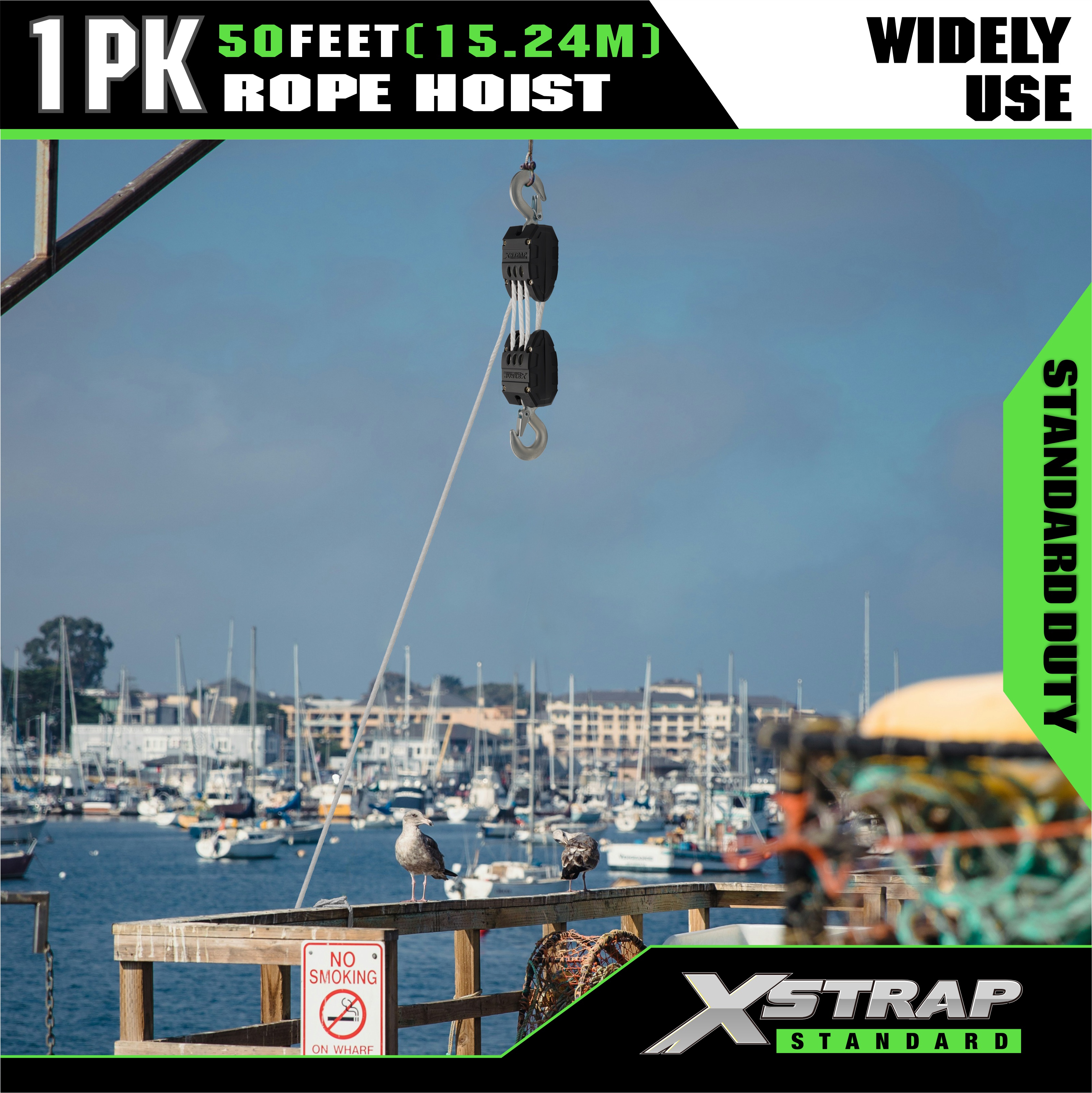 XSTRAP AHLT0003 Белая канатная подъемная система грузоподъемностью 1000 фунтов