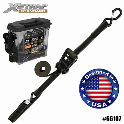 Xstrap 66107 1-1/4 дюйма x 14 футов, 4 шт., алюминиевый фиксатор с храповым механизмом, SWL 1000 фунтов