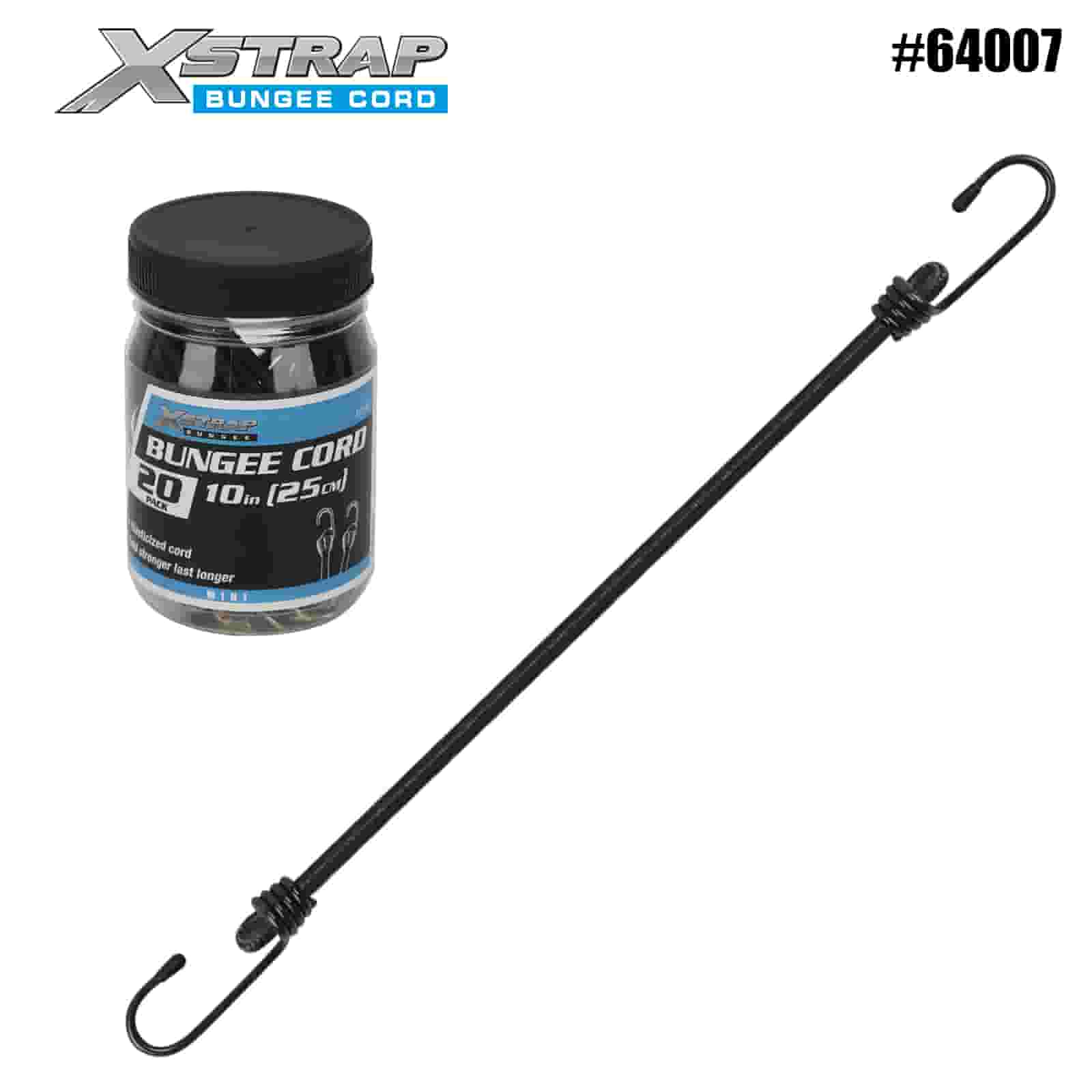 Xstrap 64007 20 шт. MINI-банджи-шнуры 4 мм x 10 дюймов, 44–55 фунтов SWL